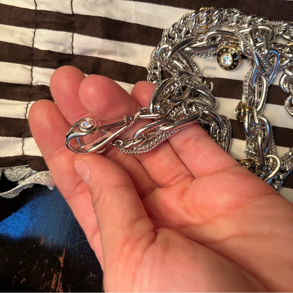 henri bendel Silver Multi-Chain Statement Necklace with Gold Accents - Picture 2 of 5